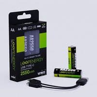 Аккумулятор Verico AA USB Type-C 1700mAh 1.5V Li-ion*2 (LoopEnergy) (1UDBT-A1WEA2-NN)