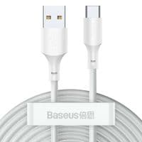 Кабель Baseus USB to Type-C 5A 1.5m (TZCATZJ-02) білий 2шт