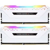 CORSAIR VENGEANCE RGB PRO 32GB (2x16GB) DDR4 3200 (PC4-25600) C16 1.35V Desktop Memory - White,  0840006620075