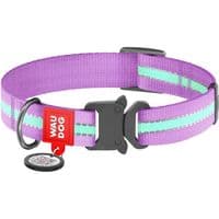 Ошейник для животных WAUDOG Nylon с QR паспортом металлическая пряжка-фастекс Ш 25 мм Д 37-58 см фиолетовый (52209)