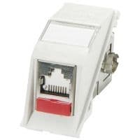 Euromod II 1xRJ45, M1 Angled, 568A/B, STP, PowerCat 6, White
