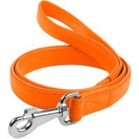 Повідок для собак WAUDOG Glamour шкіряний M-XXL помаранчевий (33764)