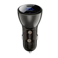 Автомобильное зарядное устройство ACEFAST B10 metal car charger 60W (USB-C + USB-C) with digital display Black