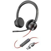 Компьютерная стерео On-ear Poly Blackwire 8225-M, USB-A, USB-C, однонаправленный, ANC, Acoustic Fence, Microsoft Teams, черный