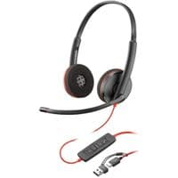 УЦЕНКА! Гарнитура компьютерная стерео On-ear Poly Blackwire 3220, USB-A, USB-C, всеспрямований, чорний