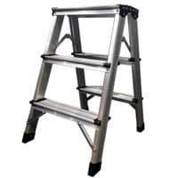 Драбина GTM cтрем`янка 3сх. верхня сходинка 0,58м, двостороння (KMH1203)