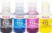 Комплект чорнил WWM Epson 112, EcoTank L6460/L6490/L6550/L6570/L6580/L11160/L15150/L15180, Black / Cyan / Magenta / Yellow, 4x140 мл, WWM, пігментне (E112SET4P)