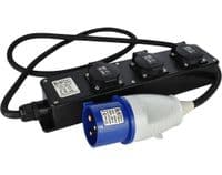 Удлинитель-адаптер сетевой Konner&Sohnen KS EX1.5M-3S, 5000Вт, 3x16А/250В, 3х5.5мм, IP44, 0.7кг, 1.5м, черный