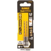Сверло DeWALT по металлу EXTREME IMPACT Black&Gold, HSS-G, 3х72х25,5 мм, 2 шт. (DT20602)