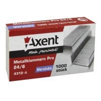 Скобы для канцелярского степлера №24/6 Pro, up to 30 sheets, 1000 шт Axent (4312-А)