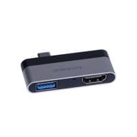 Переходник BOROFONE DH2 Type-C(Male) - USB3.0+2*HDMI, Black, Box