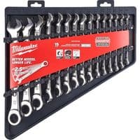 Ключ Milwaukee MAX BITE рожково-накидний з тріскачкою, 15шт, 8-22мм (4932464994)