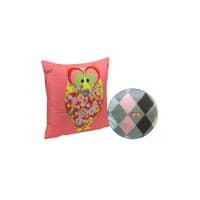 Флисовая декоративная подушка "Сова Красная" 50х50 см (306_Owl Red)