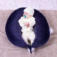 Подушка MirSon для беременных и кормления №8304 Velvet Line 28-0006 Navy blue Велюр 30х170х20 см (2200006200291)