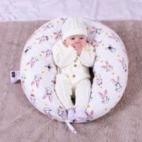Подушка MirSon для беременных и кормления №8336 Print Line 17-0529 Bunnies white Бязь 30х170х20 см (2200006200611)