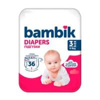 Подгузники Bambik Medium MIDI Размер 3 (4-9 кг) 36 шт (4823071652284)