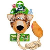 Игрушка для собак GiGwi Eco Friendz Леопард с пищалкой и веревкой 76 см (2242)