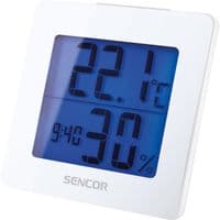 Термогигрометр Sencor, внутр. измерение, AAx1, темп-ра, влажность, время, белый