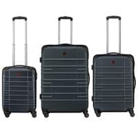 Набор чемоданов Wenger, Amplar 3 в 1, (S,M,L), пластик, 4 колеса, синий