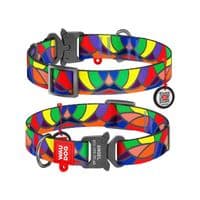 Ошейник для животных WAUDOG Nylon с QR-паспортом "Витраж" металлическая пряжка-фастекс L (5176)