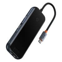 USB-концентратор Baseus AcmeJoy 8-портовий адаптер HUB Type-C（Type-C до HDMI*1+USB3.0*2+USB2.0*1+Type-C PD&Data*1+RJ45*1+SD/TF*1 )Темно-сірий
