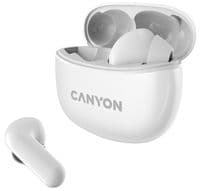 Навушники Canyon TWS-5, White, бездротові (Bluetooth), мікрофон, зарядний бокс, стереозвук, функція "Handsfree", 40 / 500 mAh (CNS-TWS5W)