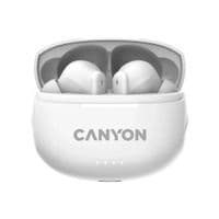 CANYON TWS-8, Bluetooth-гарнітура, з мікрофоном, з ENC, BT V5.3 BT V5.3 JL 6976D4, частотний діапазон: 20Hz-20kHz, акумулятор EarBud 40mAh*2+Charging Case 470mAh, довжина кабелю Type-C 0.24m, Розмір: 59*48,8*25,5 мм, 0,041 кг, білий