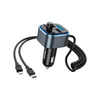 Зарядное устройство HOCO E74 FM transmitter with cable 2xUSB Metal Gray (6931474789099)
