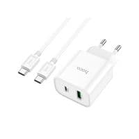 Зарядное устройство HOCO C80A Plus Rapido PD20W+QC3.0 Charger Set(C to C) White (6931474779908)