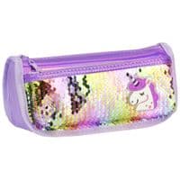 Пенал Cool For School 2 відділення з паєтками та аплікацією Фіолетовий (CF5949-purple)
