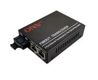 2х портовий медіаконвертор ONV-0110S-SCX-S2-B, 2*100М RJ45 + 1*SC порт (1310 / 1550nm, 20km)