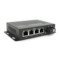 4х портовий медіаконвертор ONV-0110S-SCX-S4-A, 4*100М RJ45 + 1*SC порт (1310 / 1550nm, 20km)