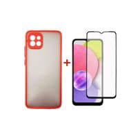 Чехол для мобильного телефона Dengos Kit для Samsung Galaxy A03 case + glass (Red) (DG-KM-23)