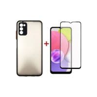 Чехол для мобильного телефона Dengos Kit для Samsung Galaxy A03s case + glass (Black) (DG-KM-24)