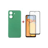 Чохол до мобільного телефона Dengos Kit for Xiaomi Redmi 13C case + glass (Mint) (DG-KM-63)