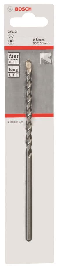 Сверло по бетону Bosch CYL-3, 6×90×150мм SilverPercussion