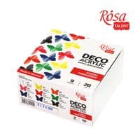 Акриловые краски Rosa для декора глянцевые 9 цв по 20 мл (4823098511144)