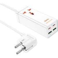 Сетевой удлинитель HOCO AC10A Barry PD65W GaN (2C2A with 1 socket) desktop charger White