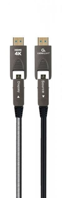Кабель Cablexpert CCAP-HDMIDD-AOC-20M, HDMI-A/D на A/D V.2.0, вилка/вилка, з позолоченими контактами, 20 м