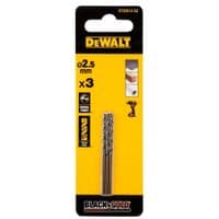 Свердло DeWALT по металу Black & Gold, HSS-G, 2.5 х 57 х 30 мм, 3 шт. (DT20513)