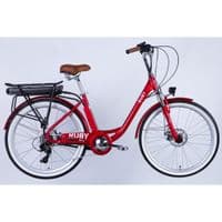 Електровелосипед Dorozhnik eRUBY AM 26" 17" AL 2024 Темно-червоний (ELB-D-26-182)