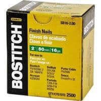 Цвяхи Bostitch оздоблювальні, тип "SB16", L=50 мм, капелюшок 3.0 мм, 2500 шт (SB16-2.00)