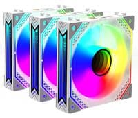 Корпусный вентилятор 2E GAMING Air Cool ACF120MW-ARGB, 3x120мм, 2000rpm, 4pin PWM +5VARGB, 20.5dBa, белый