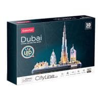 Пазл Cubic Fun Трехмерная головоломка-конструктор City Line с Led-подсветкой Дубай (L523h)