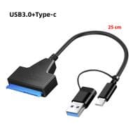 Адаптер Dynamode для подключення HDD 2,5" SATA II/III / SSD до портів USB 3.0 Type-A /Type-C, черный