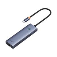 USB Hub Baseus Flite 7-Port Type-C to HDMI4K 60Hz*1+USB3.0*2+PD*1+RJ45*1+SD/TF3.0*1 серый
