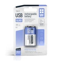 Аккумулятор 6LR61, 390 mAh, ColorWay, 9V, Type-C (5V, 500 mA), Li-Pol (CW-UB9V-06)