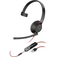 Компьютерная гарнитура моно On-ear Poly Blackwire 5210, USB-A, USB-C, 3.5 мм, всенаправленный, черный