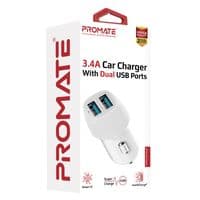 Автомобильное зарядное устройство для Promate Voltrip-Duo White