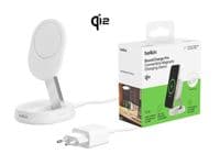 Зарядний пристрій бездротовий Belkin 15Вт Magnetic Stand Qi2, білий